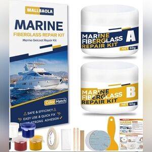 NIB Mallbaola Marine Fiberglass Gel Coat Repair Kit for Boats